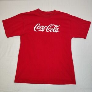Coca-Cola Mens Graphic T-Shirt Red Short Sleeve‎ Crew Neck Logo Tee